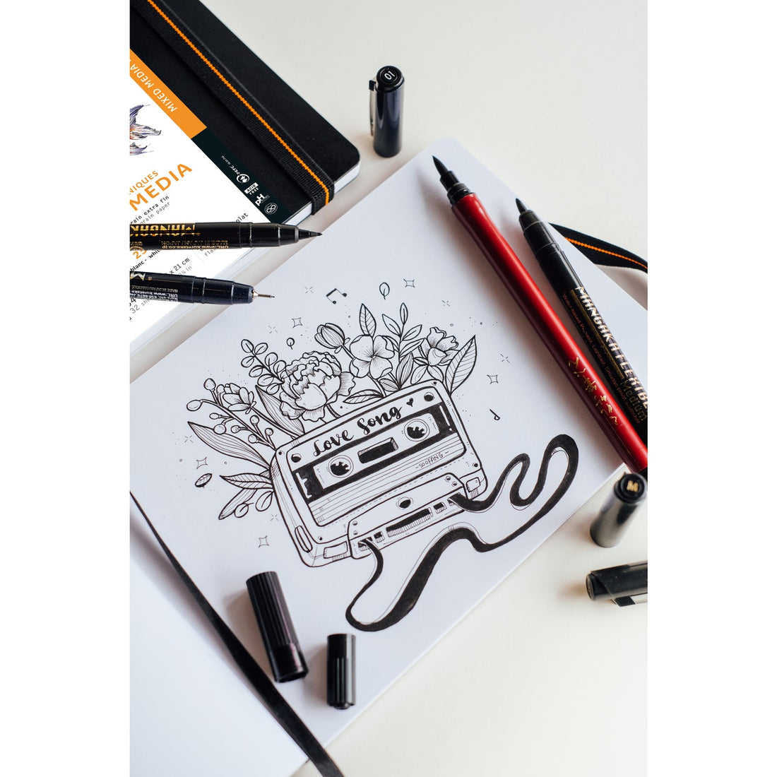 Livre d'art mixed media dos cousu uni - A4-portrait - 20 feuilles (21x29.7cm) RHODIA