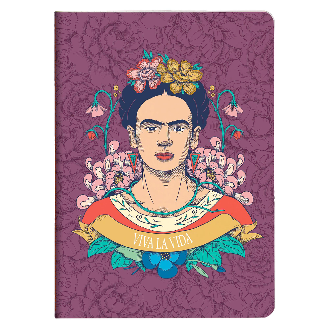 Carnet de notes Frida Kahlo ligné assortis cousu 64 pages A5 14,8 x 21 cm