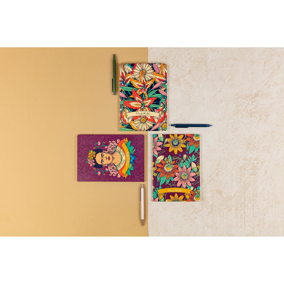 Carnet de notes Frida Kahlo ligné assortis cousu 64 pages A5 14,8 x 21 cm