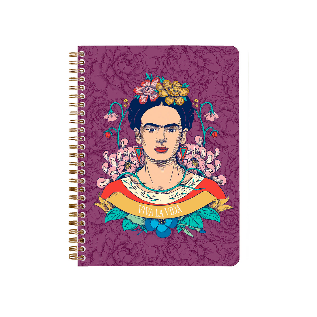 Carnet de notes Frida Kahlo ligné assortis spirale 148 pages A5 (14,8 x 21 cm) - CLAIREFONTAINE