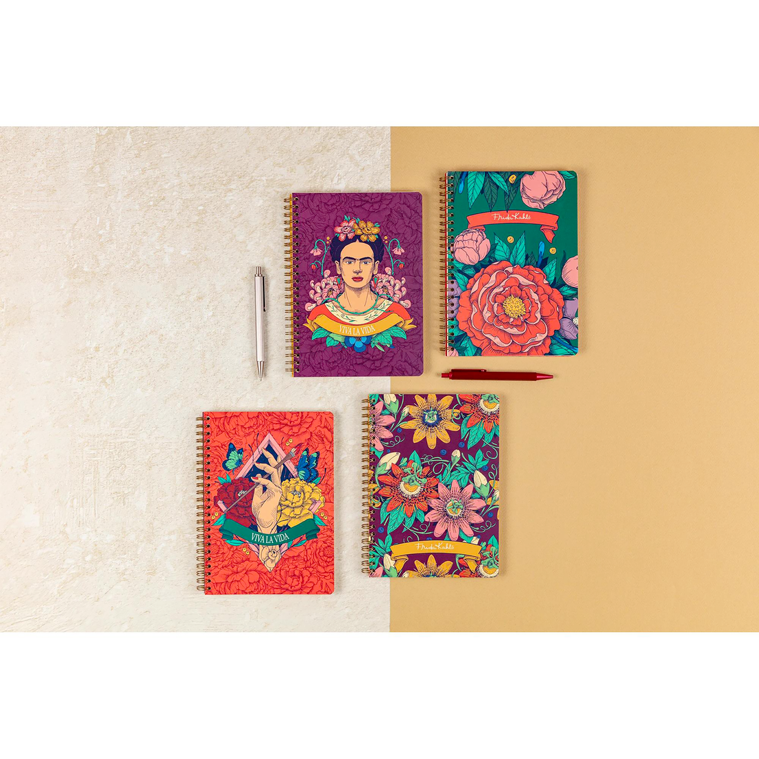 Carnet de notes Frida Kahlo ligné assortis reliure intégrale 148 pages A5 14,8 x 21 cm