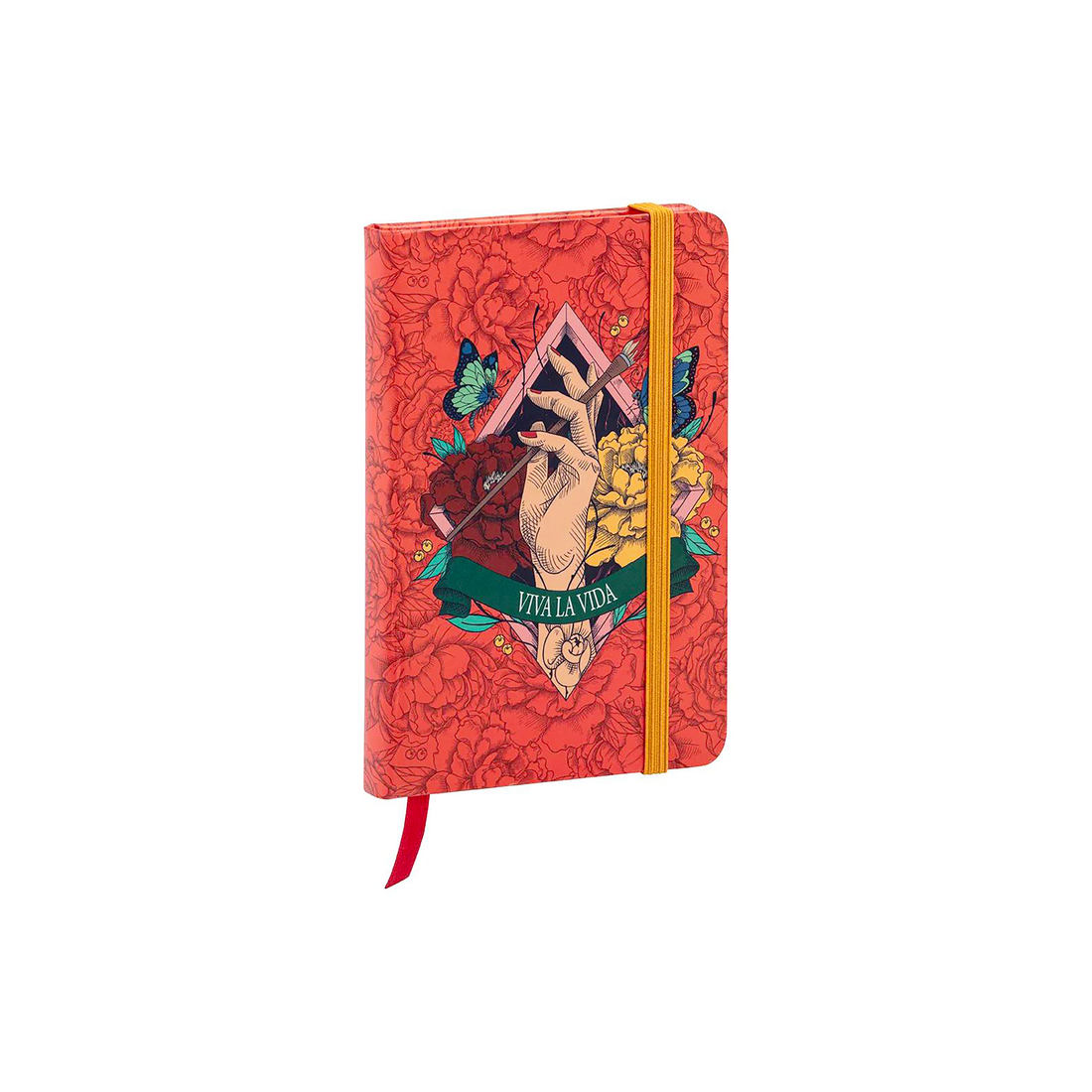 Carnet de notes Frida Kahlo vierge assortis rembordé rigide, marque page, fermeture élastique, 160 p