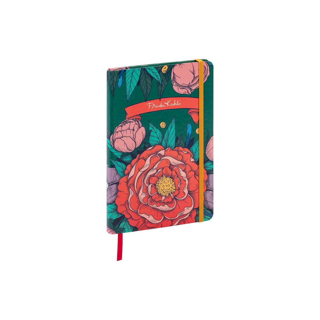 Carnet de notes Frida Kahlo ligné assortis rembordé rigide, marque page, fermeture élastique, 160 pa