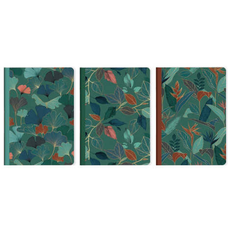 Gaïa bleu: cahier piqûre textile -assortis- A5. 96 pages (14.8x21cm) CLAIREFONTAINE
