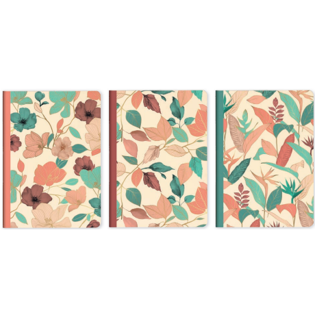 Gaïa beige: cahier piqûre textile -assortis- A5. 96 pages (14.8x21cm) CLAIREFONTAINE