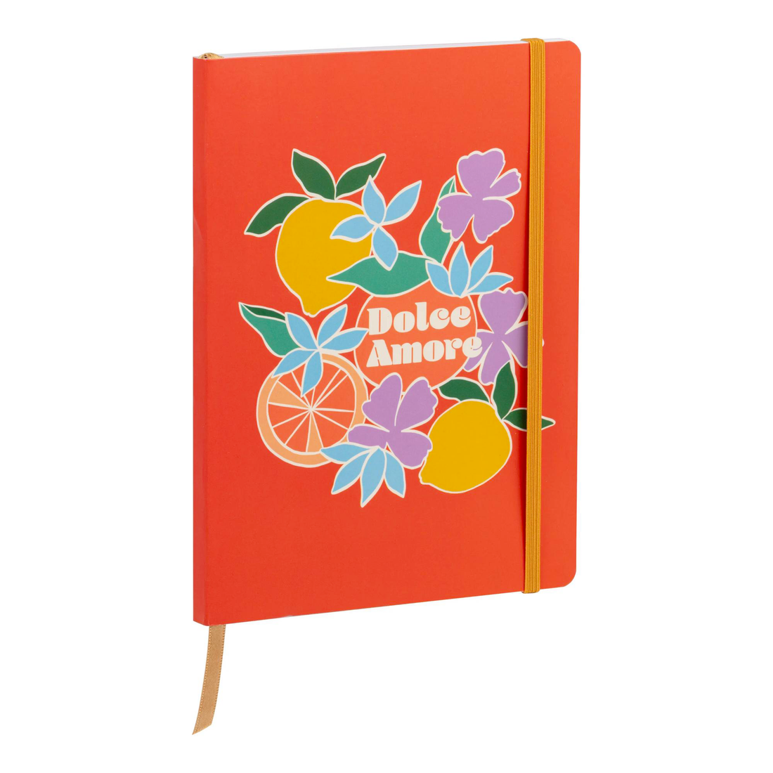 Carnet de notes Dolce Amore ligné assortis brochure souple, marque page, fermeture élastique,  128 p