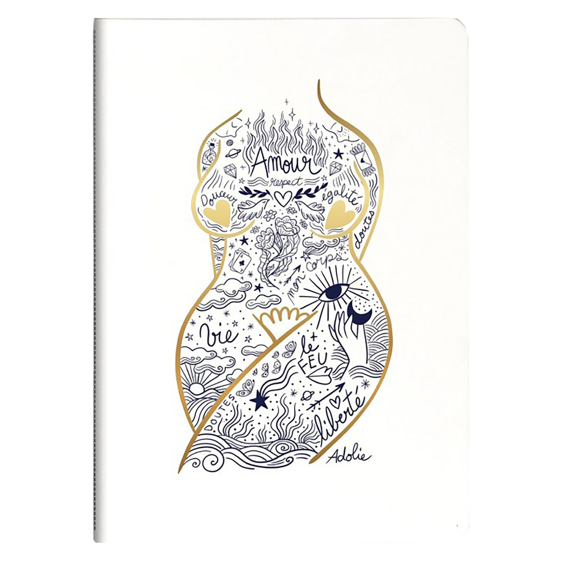 Adolie carnet cousu fil ligné -assortis- A5. 64 pages (14,8x21cm) CLAIREFONTAINE