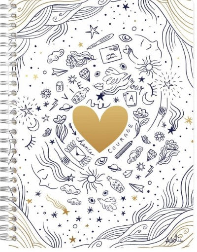 Adolie, Wirebound notebook A5 14,8x21 cm, 74 sheets, lined, ass.