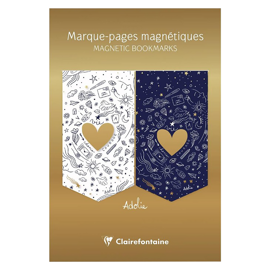 Adolie, Set de 2 marque-pages magnétiques 10,5x15,5cm CLAIREFONTAINE