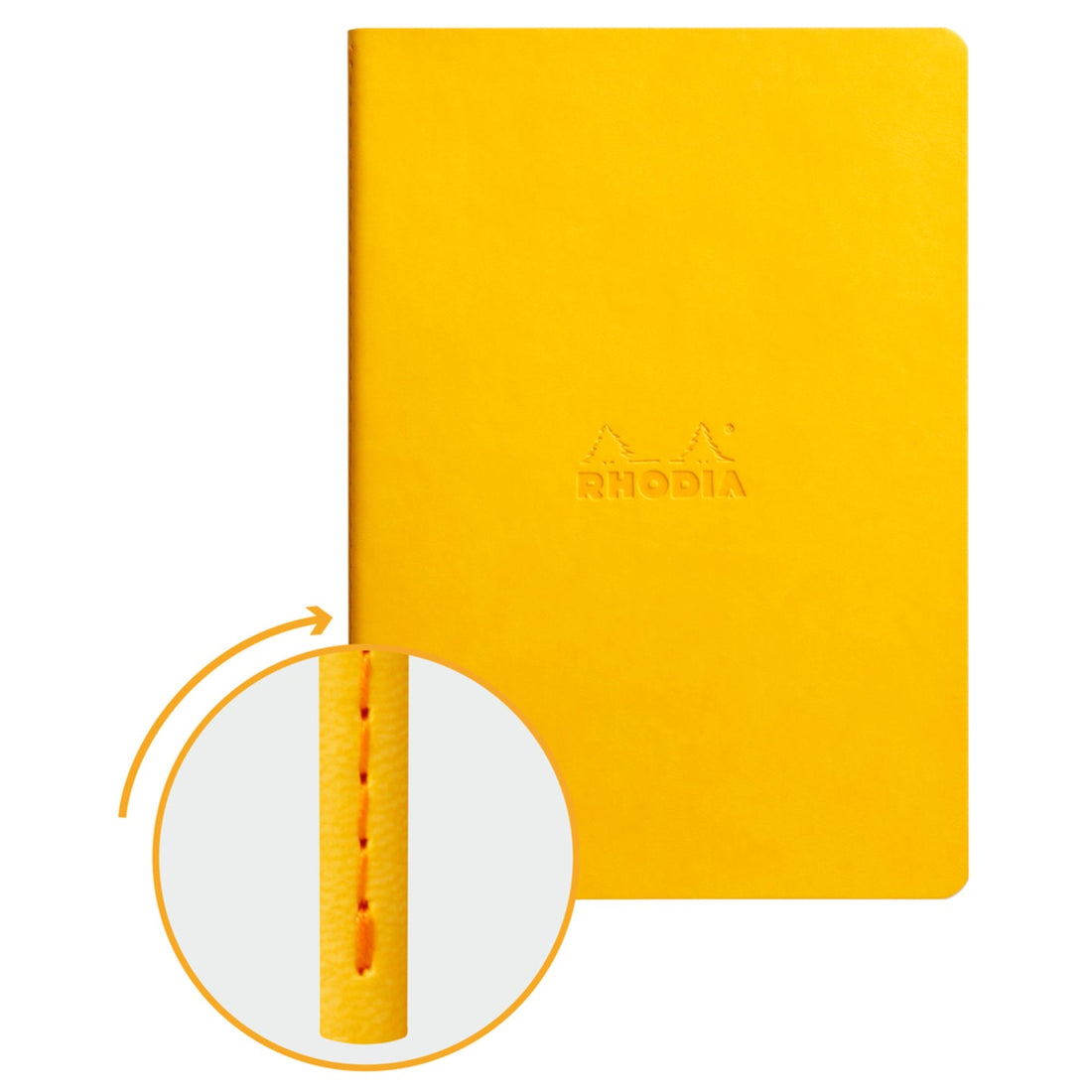 Rhodiarama Cahier  Dos Cousu Ligné 5,5X8,5 Jonquille Yell RHODIA
