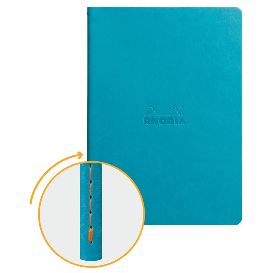 Rhodiarama Cahier  Dos Cousu Dot 5.5X8.5 Turquoise RHODIA