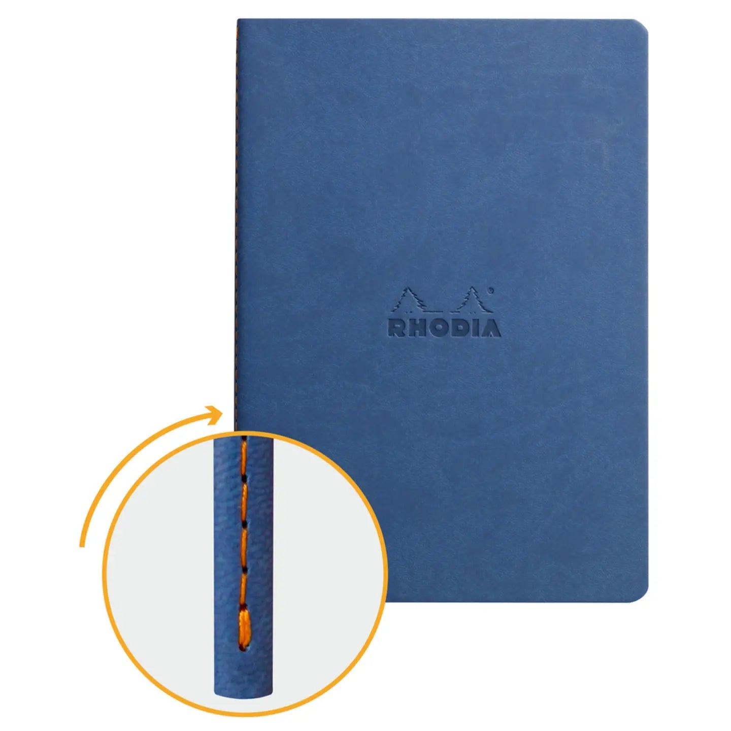 Cahier dos cousu dot -bleu saphir-  A5. 64 pages (14.8x21cm) RHODIA