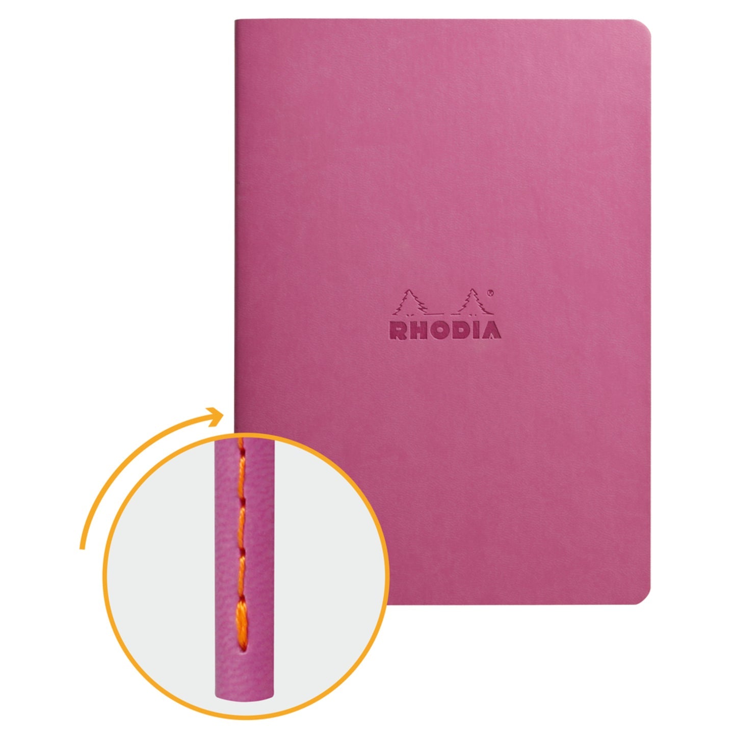 Cahier dos cousu dot -lilas-  A5. 64 pages (14.8x21cm) RHODIA