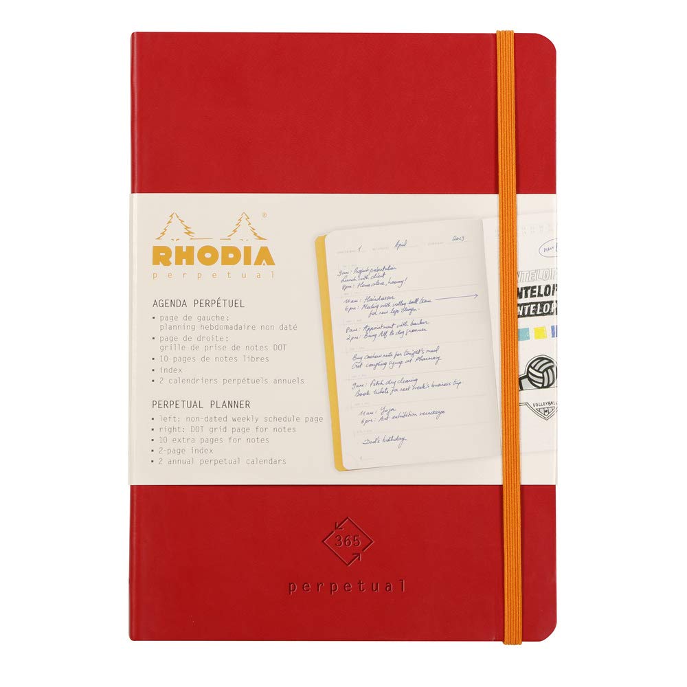 Rhodiarama Agendas Perpétuel A5 90G. 128P. Coquelicot RHODIA