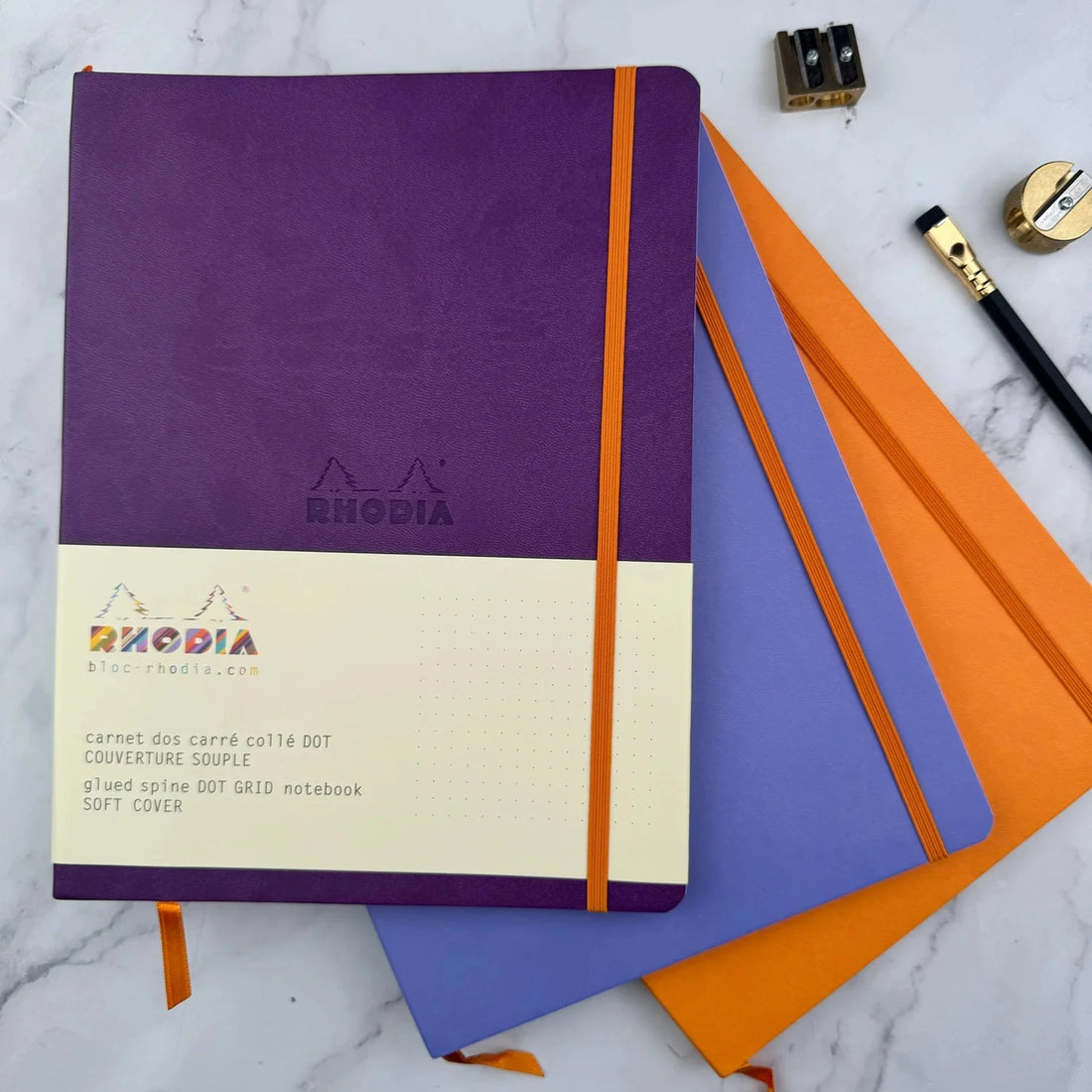 Carnet souple dot -tangerine- A5. 160 pages  (14.8x21cm) RHODIA