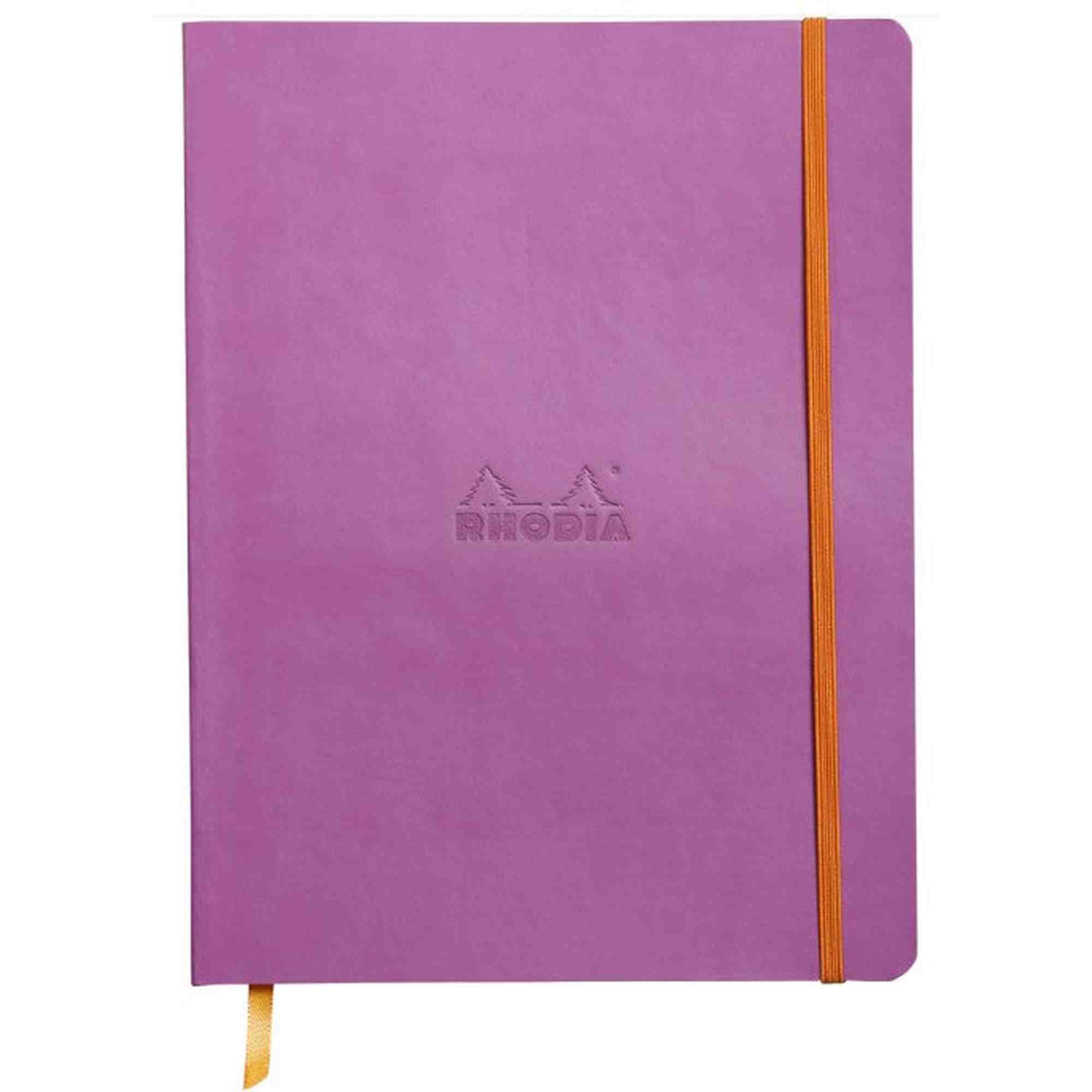 Cahier couverture souple ligné -lilas- B5. 160 pages (19x25cm) RHODIA