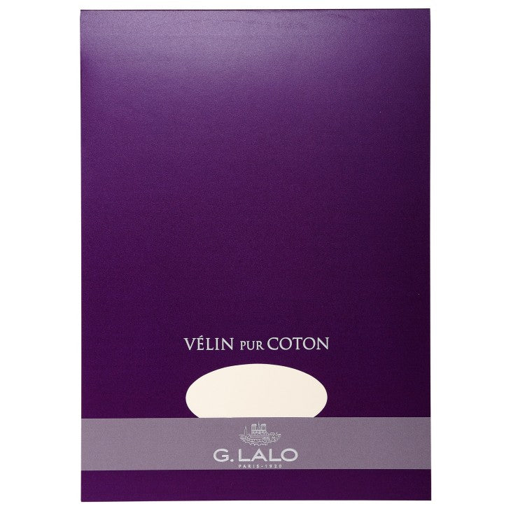 Vélin Pur Coton Bloc de correspondance  Blanc 40F 125g-A4 G.LALO