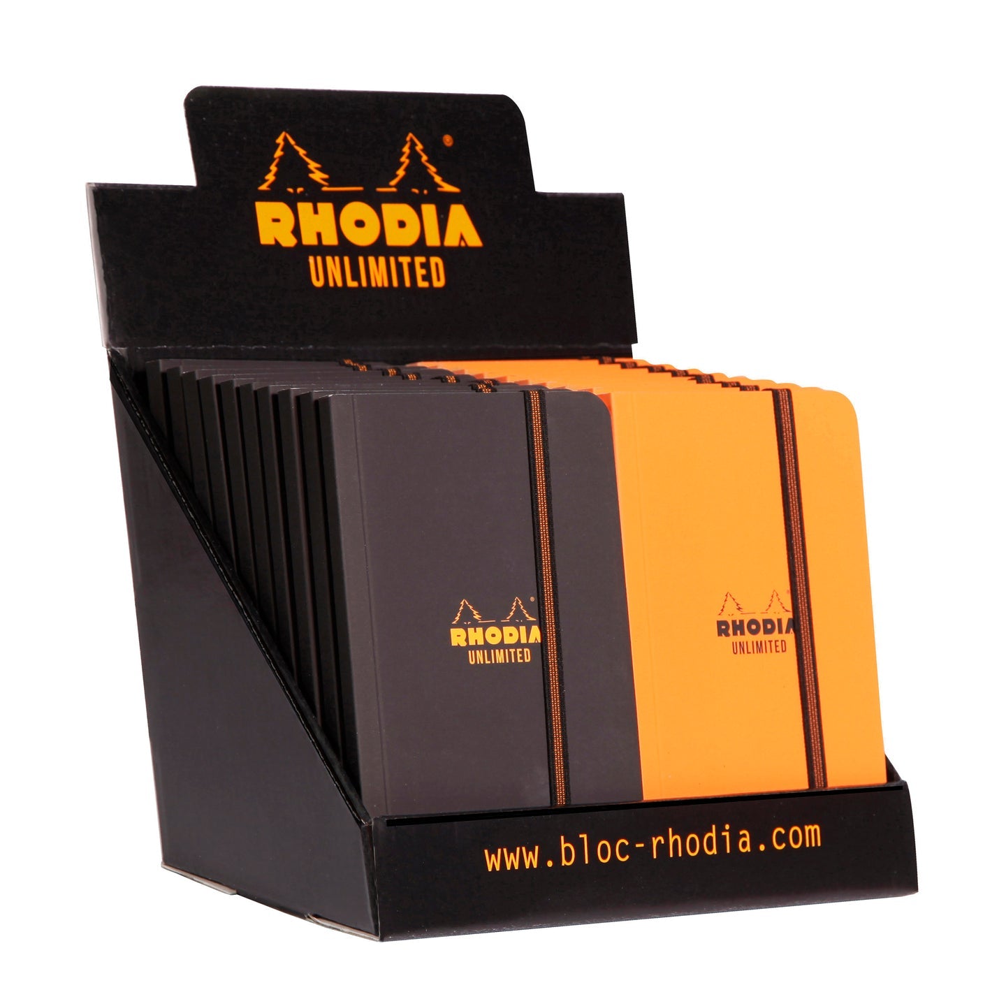 Présentoir Cahier  Illimité Ligné 3,5X5,5  Assortis. RHODIA
