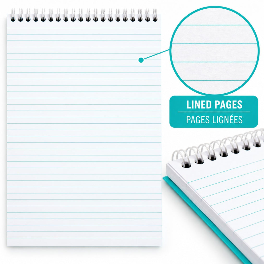 Bloc-notes Rhodia Couleurs ligné spirale azur 80 feuilles A5 (14,8 x 21 cm) - RHODIA