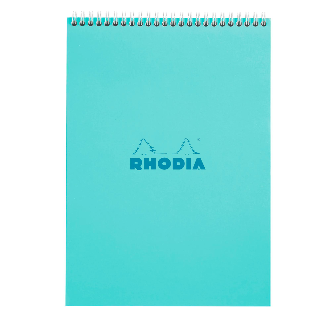 Bloc-notes Rhodia Couleurs ligné Azur reliure intégrale 80 feuilles A4