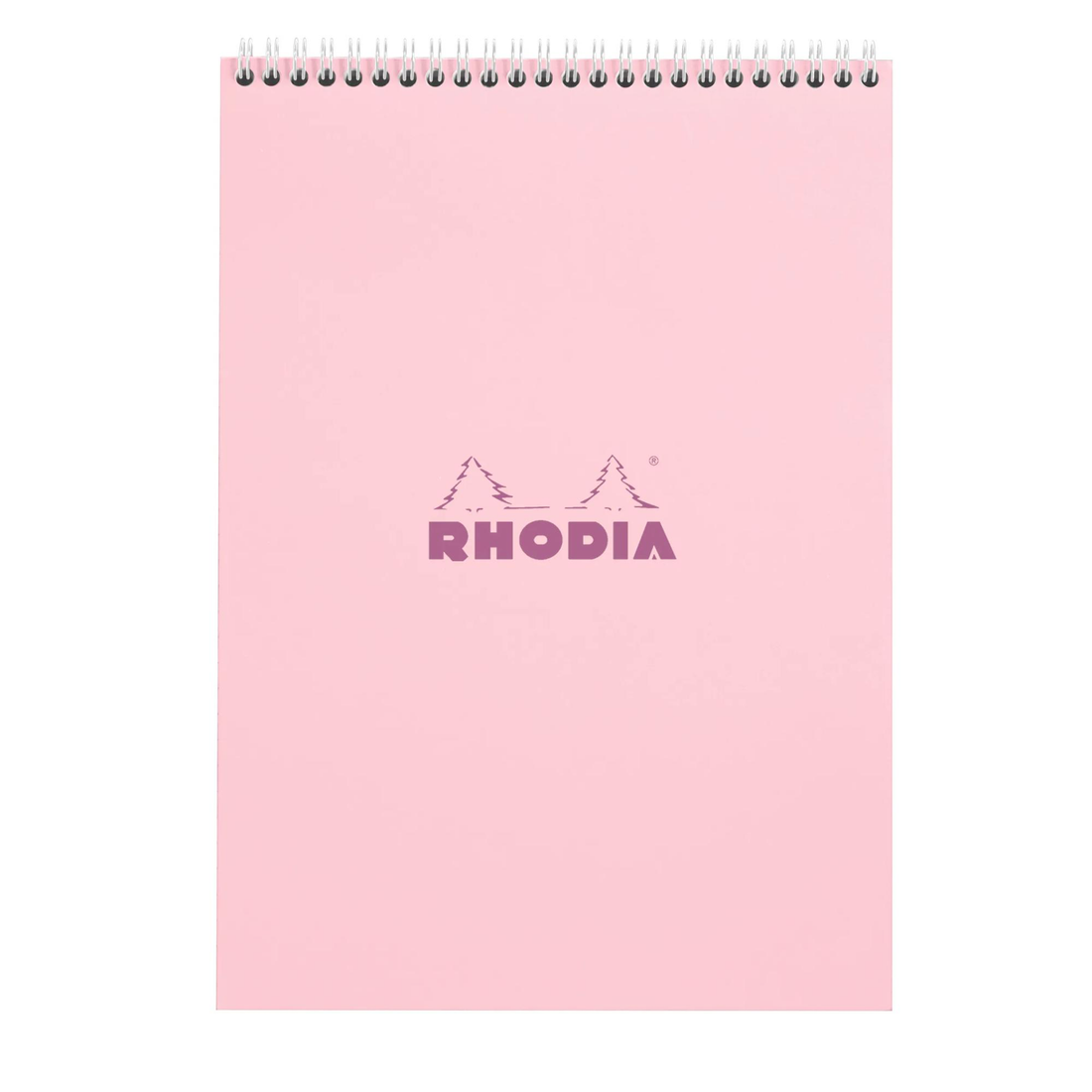 Bloc-notes Rhodia Couleurs ligné Rose reliure intégrale 80 feuilles A4