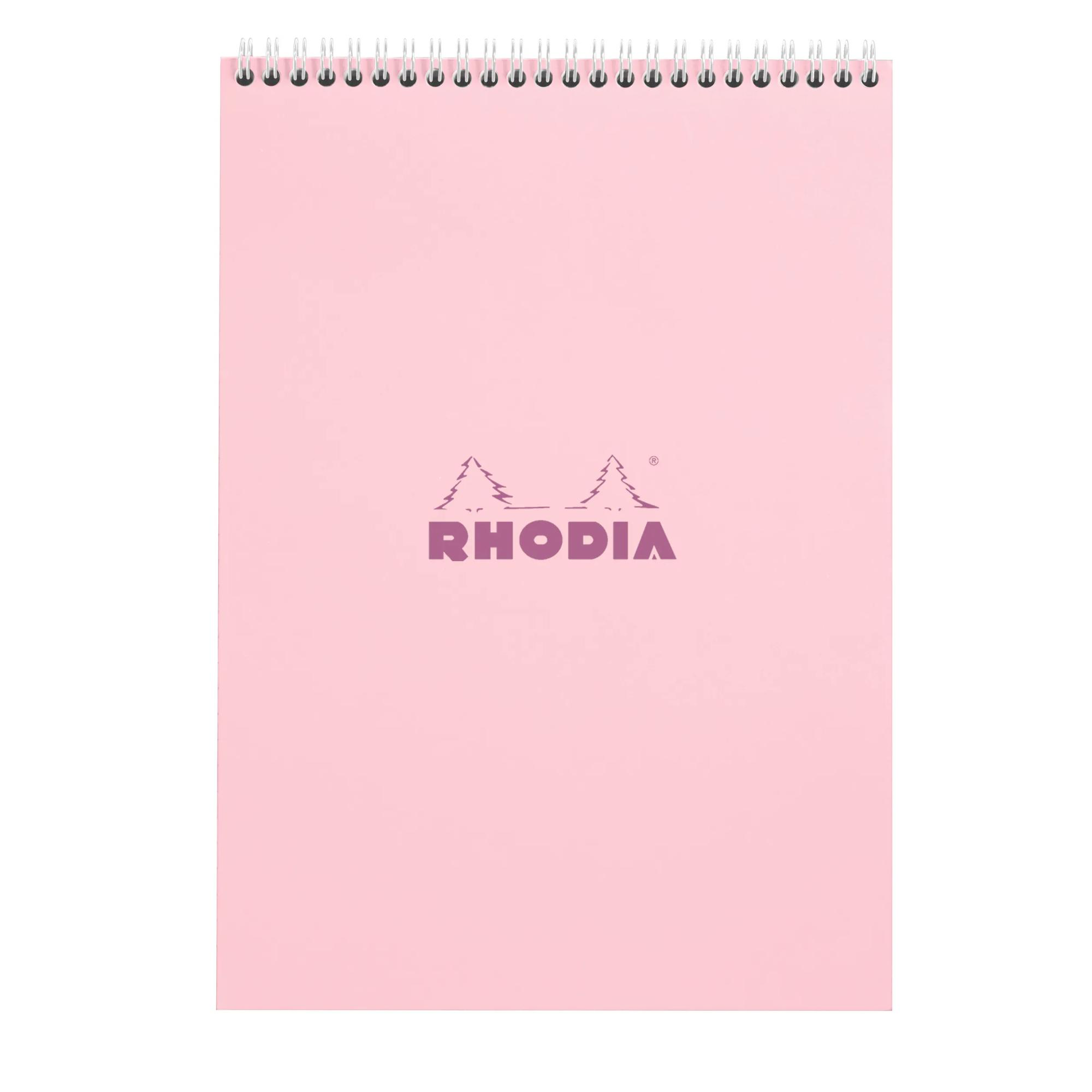 Note Pad Rhodia Couleurs lined pink wirebound 80 sheets A4