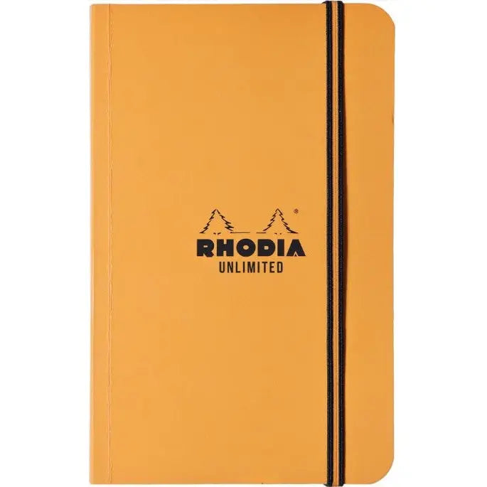 Carnet à élastique 'Unlimited' ligné -orange- 120 pages (9x14cm) RHODIA