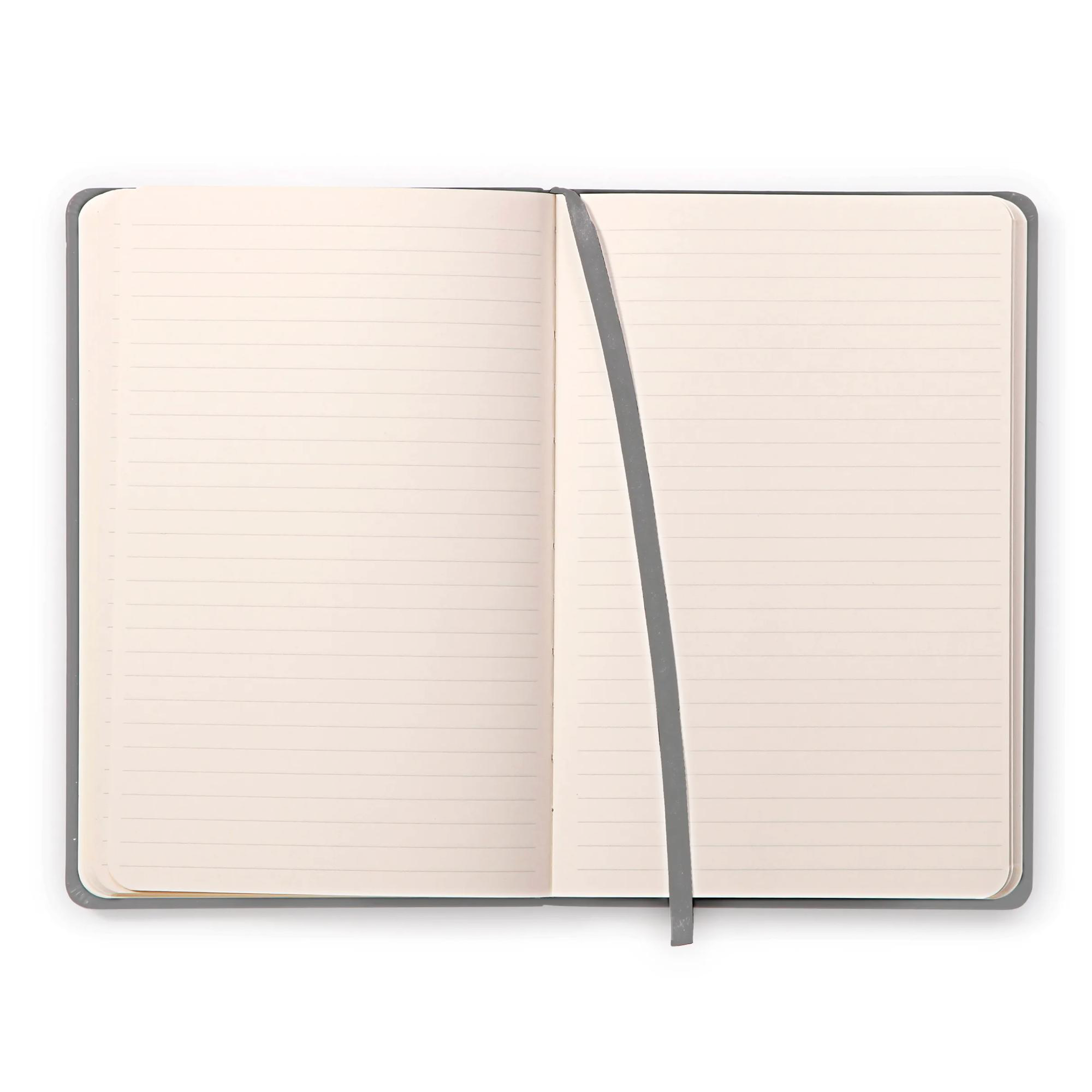 Hardcover Notebook Lined -Silver- A5. 192 pages (5.8x8.3in)
