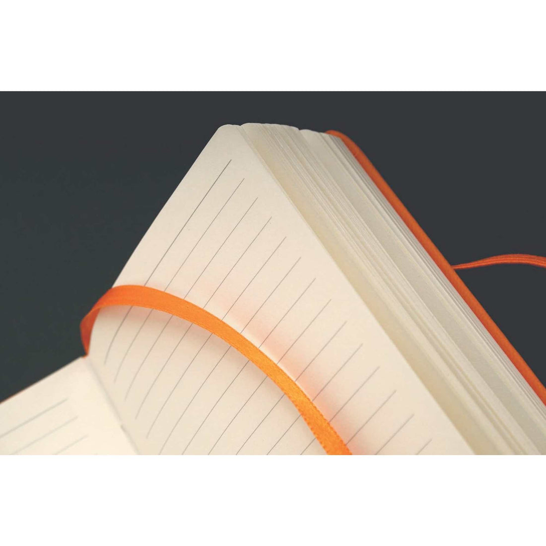 Carnet rembordé rigide ligné -orange- A5. 192 pages (14.8x21cm) RHODIA