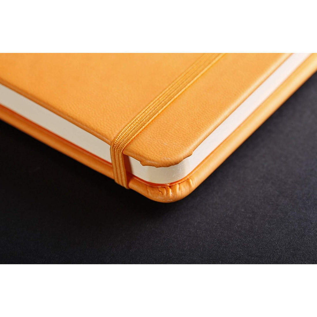 Carnet rembordé rigide ligné -orange- A5. 192 pages (14.8x21cm) RHODIA