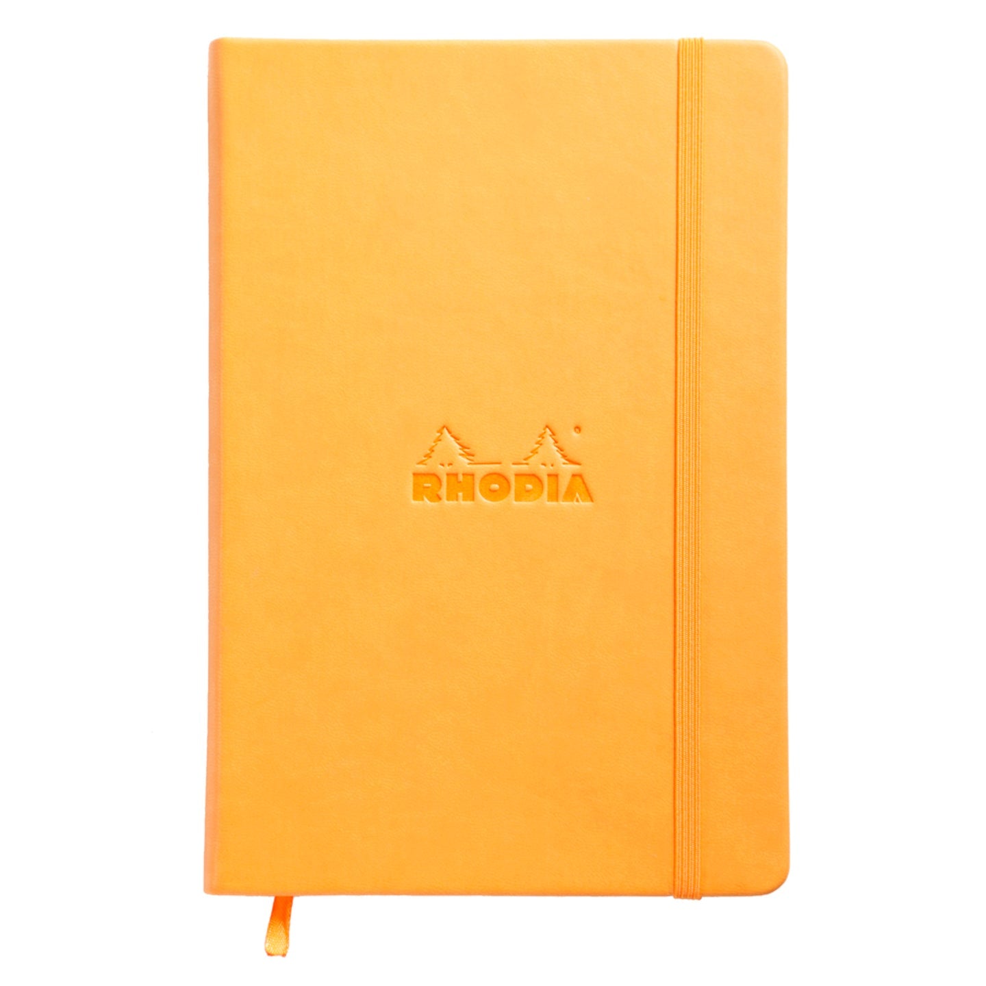 Carnet rembordé rigide ligné -orange- A5. 192 pages (14.8x21cm) RHODIA