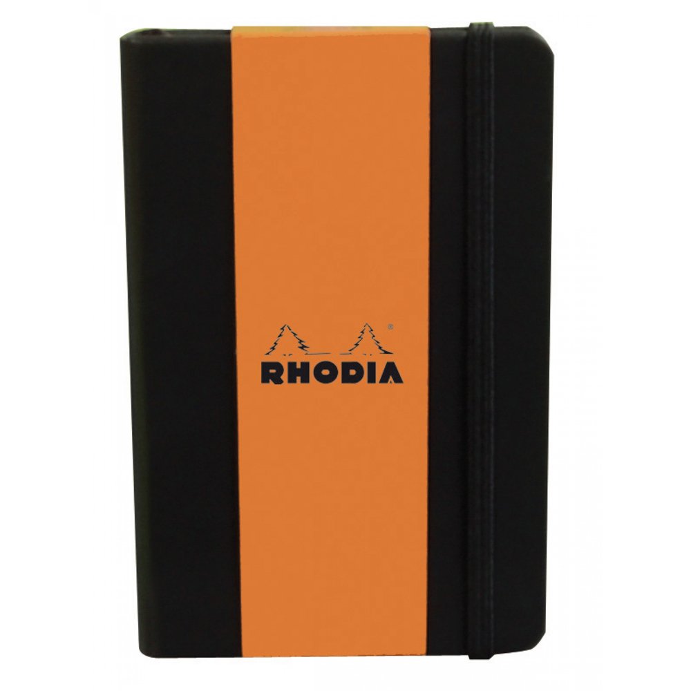 Carnet rembordé rigide ligné -noir- A5. 192 pages (14.8x21cm) RHODIA
