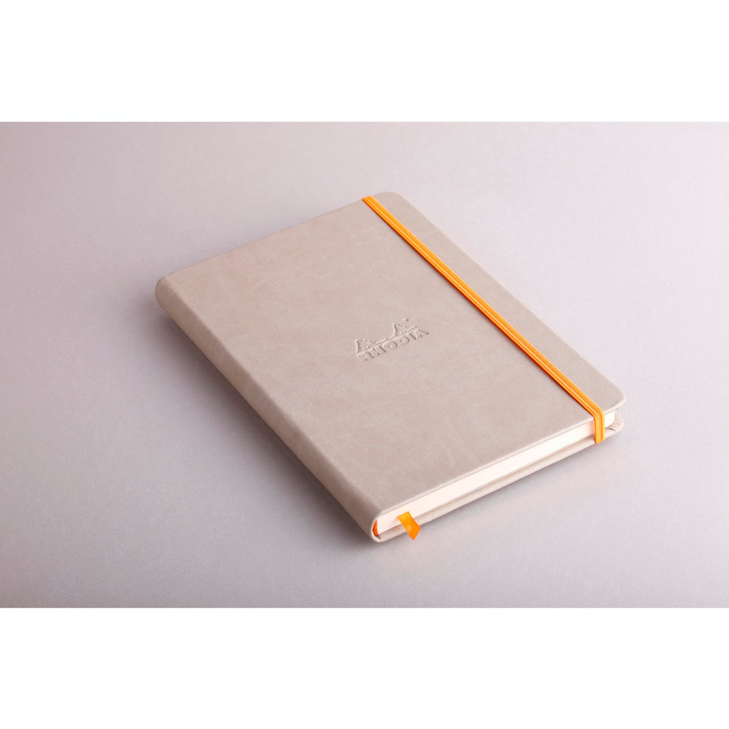 Carnet rembordé rigide ligné -beige- A5. 192 pages (14.8x21cm) RHODIA