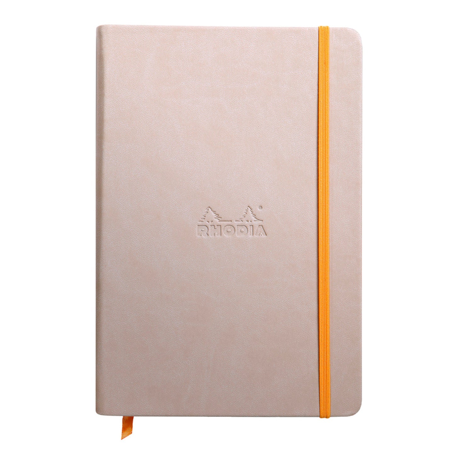 Carnet rembordé rigide ligné -beige- A5. 192 pages (14.8x21cm) RHODIA