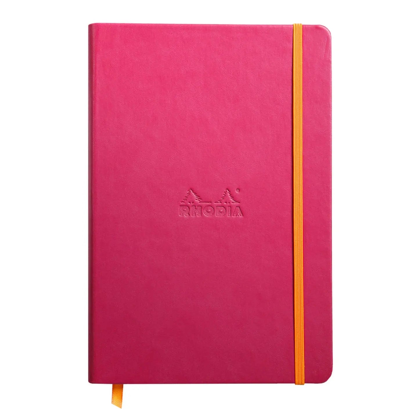 Carnet rembordé rigide ligné -framboise- A5. 192 pages (14.8x21cm) RHODIA