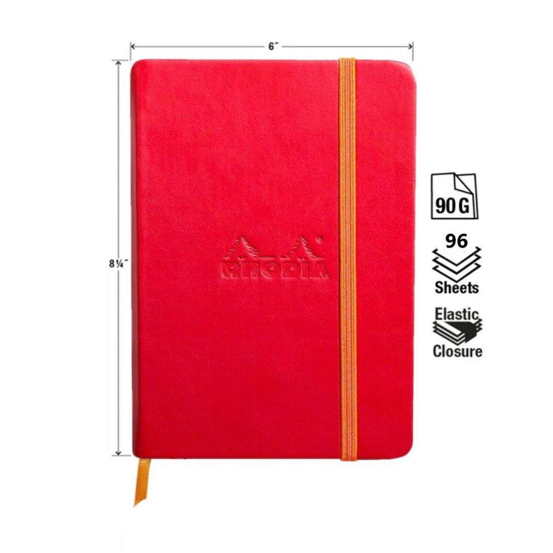 Carnet rembordé rigide ligné -coquelicot- A5. 192 pages (14.8x21cm) RHODIA