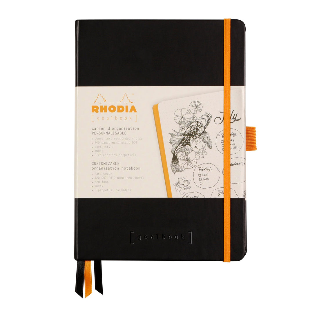 Rhodiarama Cahier de But Couverture Rigide Dot 5.5X8.5 240P. Noir RHODIA