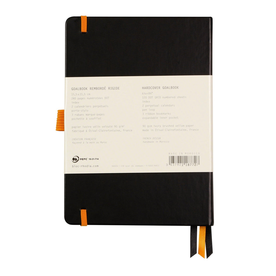 Rhodiarama Cahier de But Couverture Rigide Dot 5.5X8.5 240P. Noir RHODIA