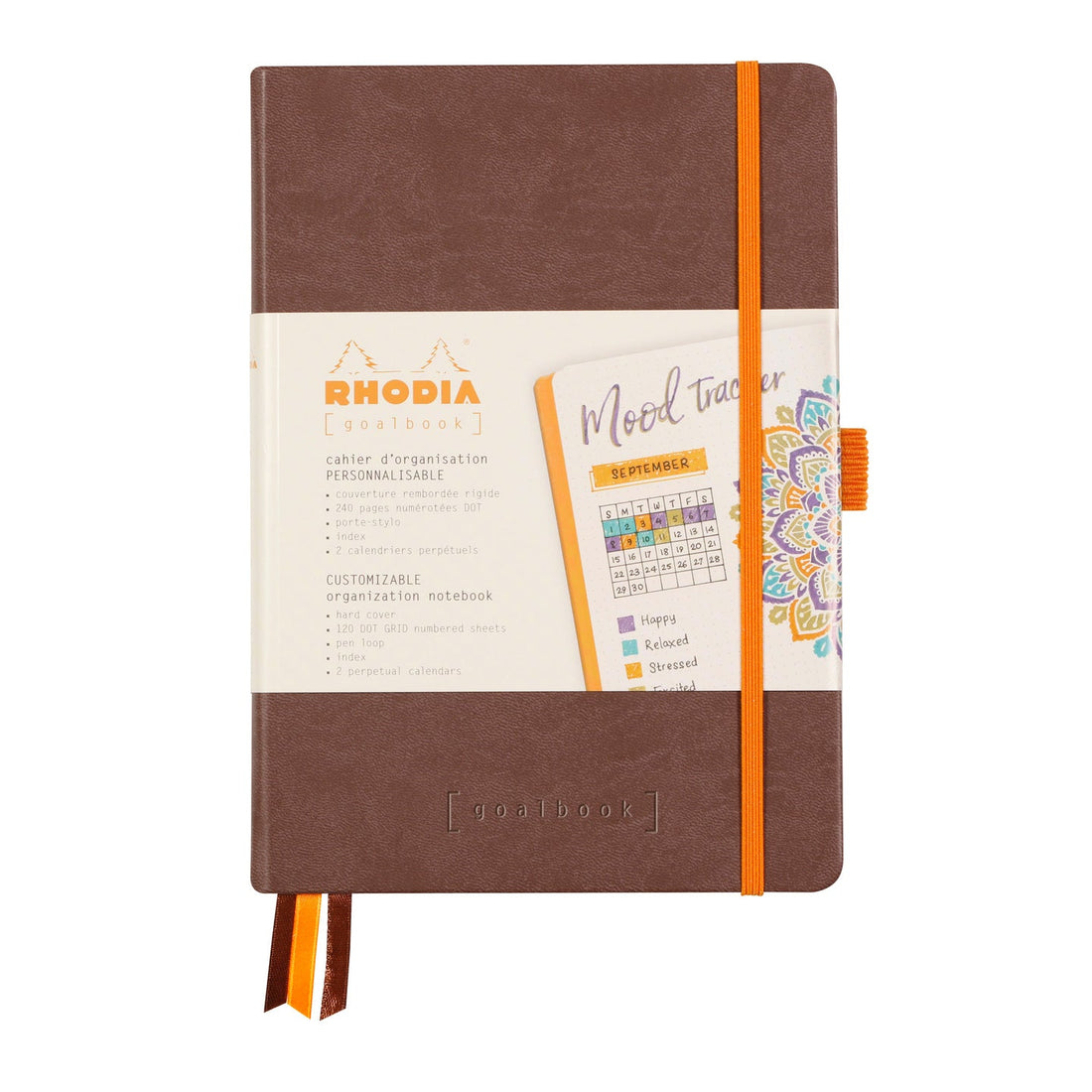Rhodiarama Cahier de But Couverture Rigide Dot 5.5X8.5 240P. Chocolat RHODIA