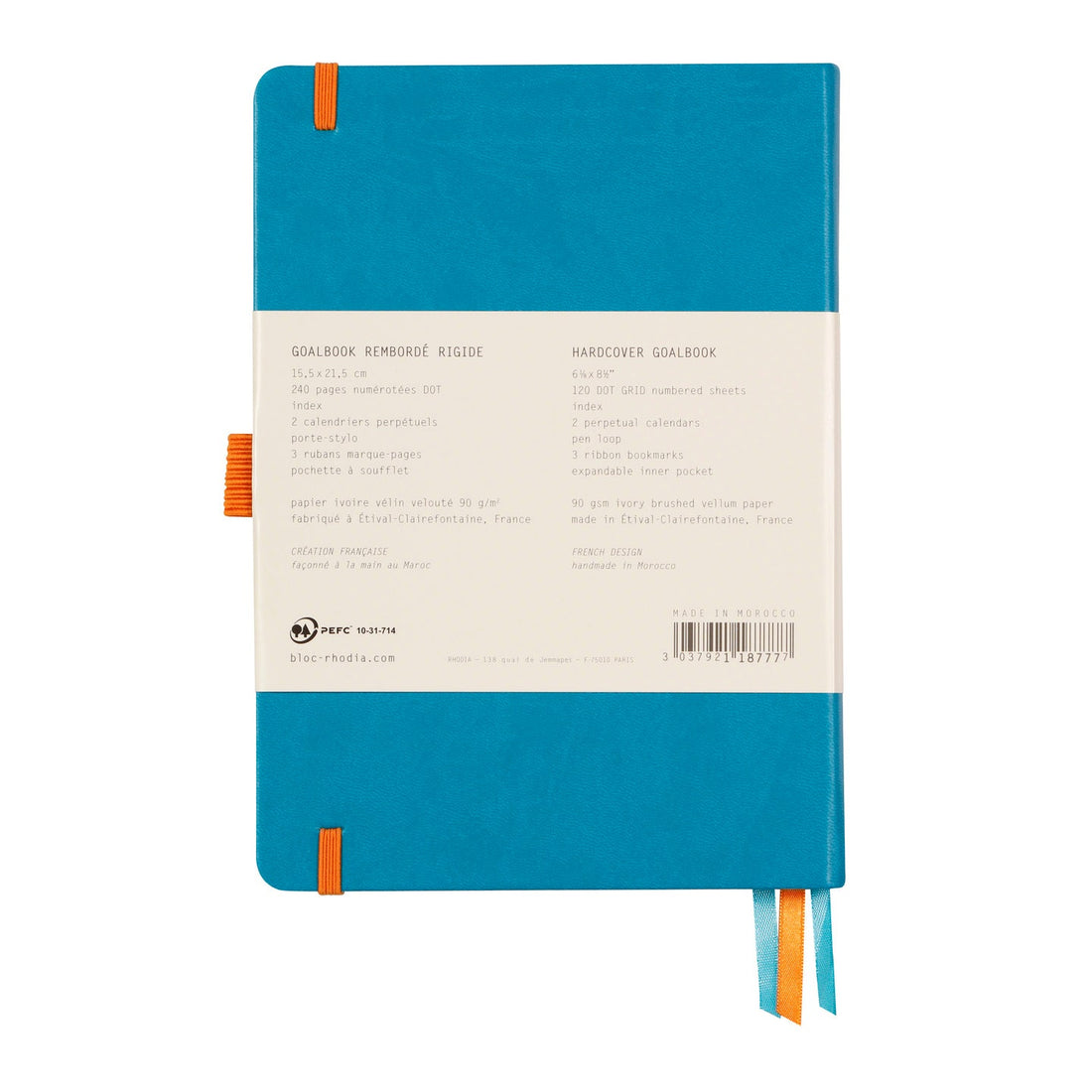 Rhodiarama Cahier de But Couverture Rigide Dot 5.5X8.5 240P. Turquoise RHODIA