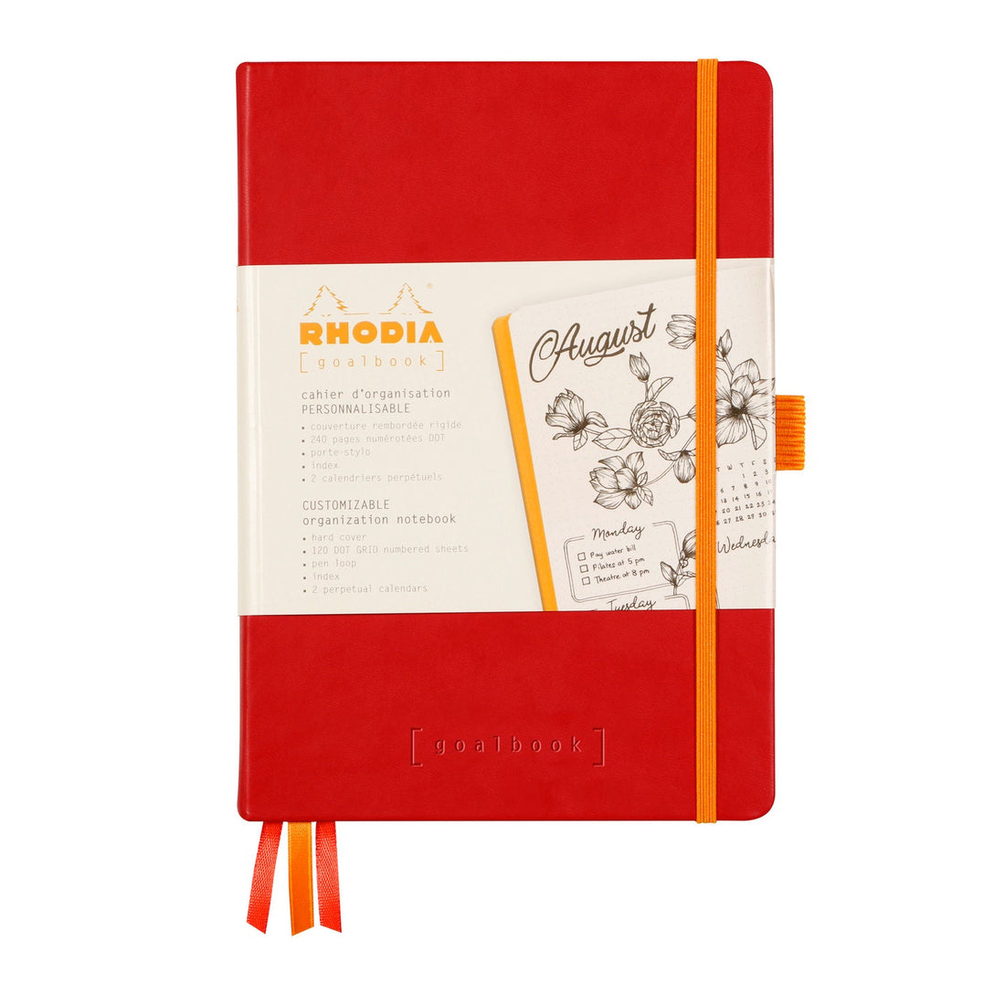Rhodiarama Cahier de But Couverture Rigide Dot 5.5X8.5 240P. Pavot RHODIA