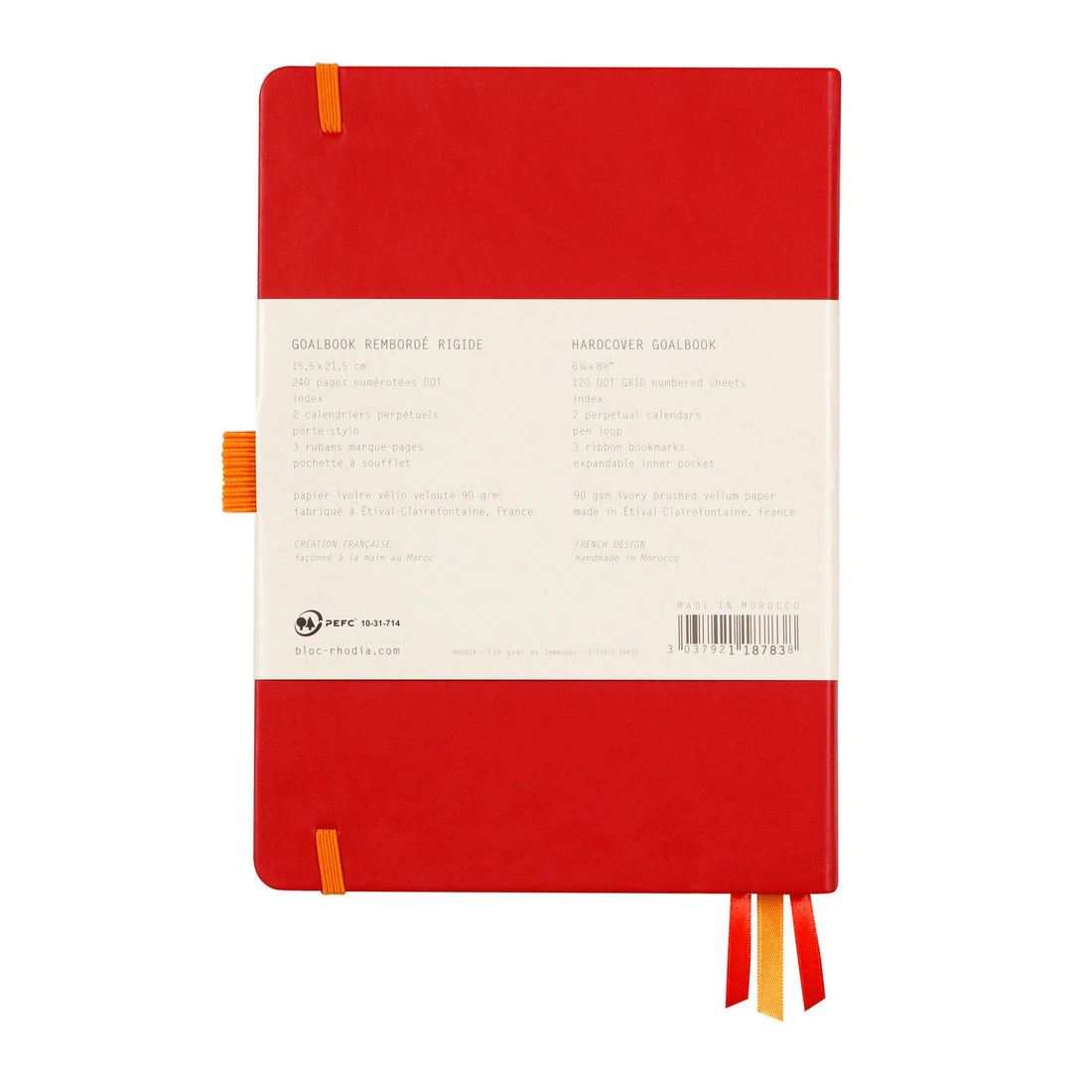 Rhodiarama Cahier de But Couverture Rigide Dot 5.5X8.5 240P. Pavot RHODIA