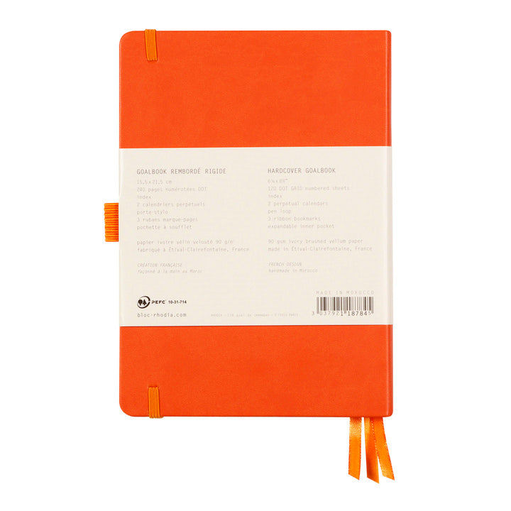 Rhodiarama Cahier de But Couverture Rigide Dot 5.5X8.5 240P. Tangerine RHODIA