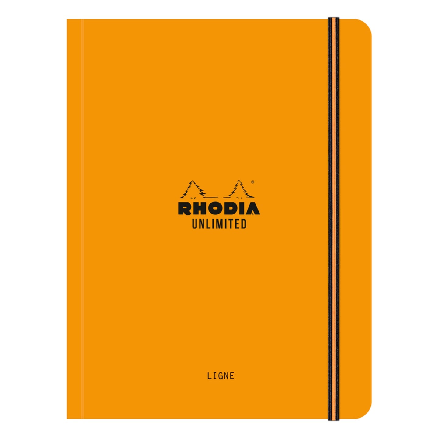 Carnet à élastique 'Unlimited' ligné -orange- A5+. 120 pages (16x21cm) RHODIA