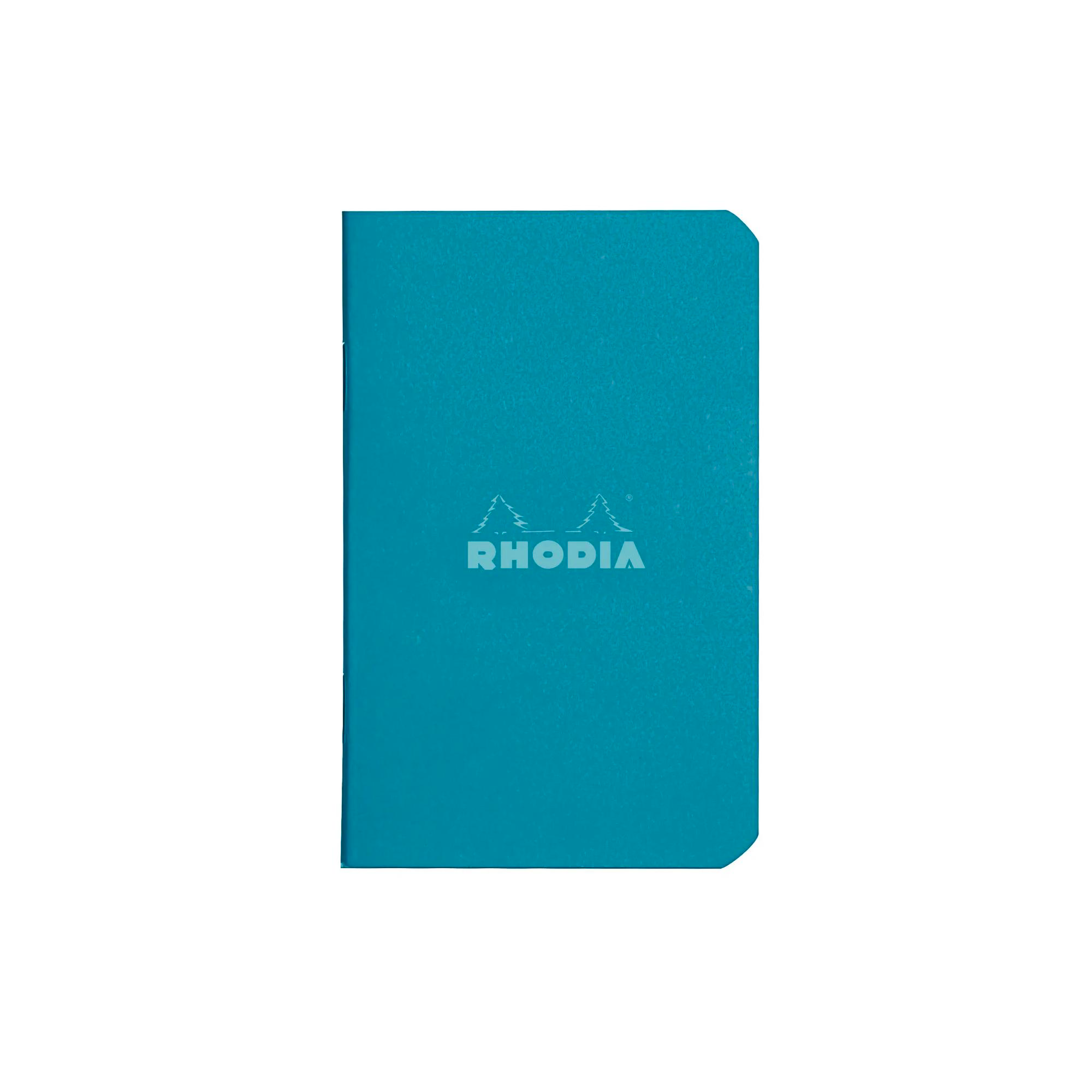 Notebook Rhodia Couleurs grid peacock sewn spine 160 pages 2,95 x 4,7 in