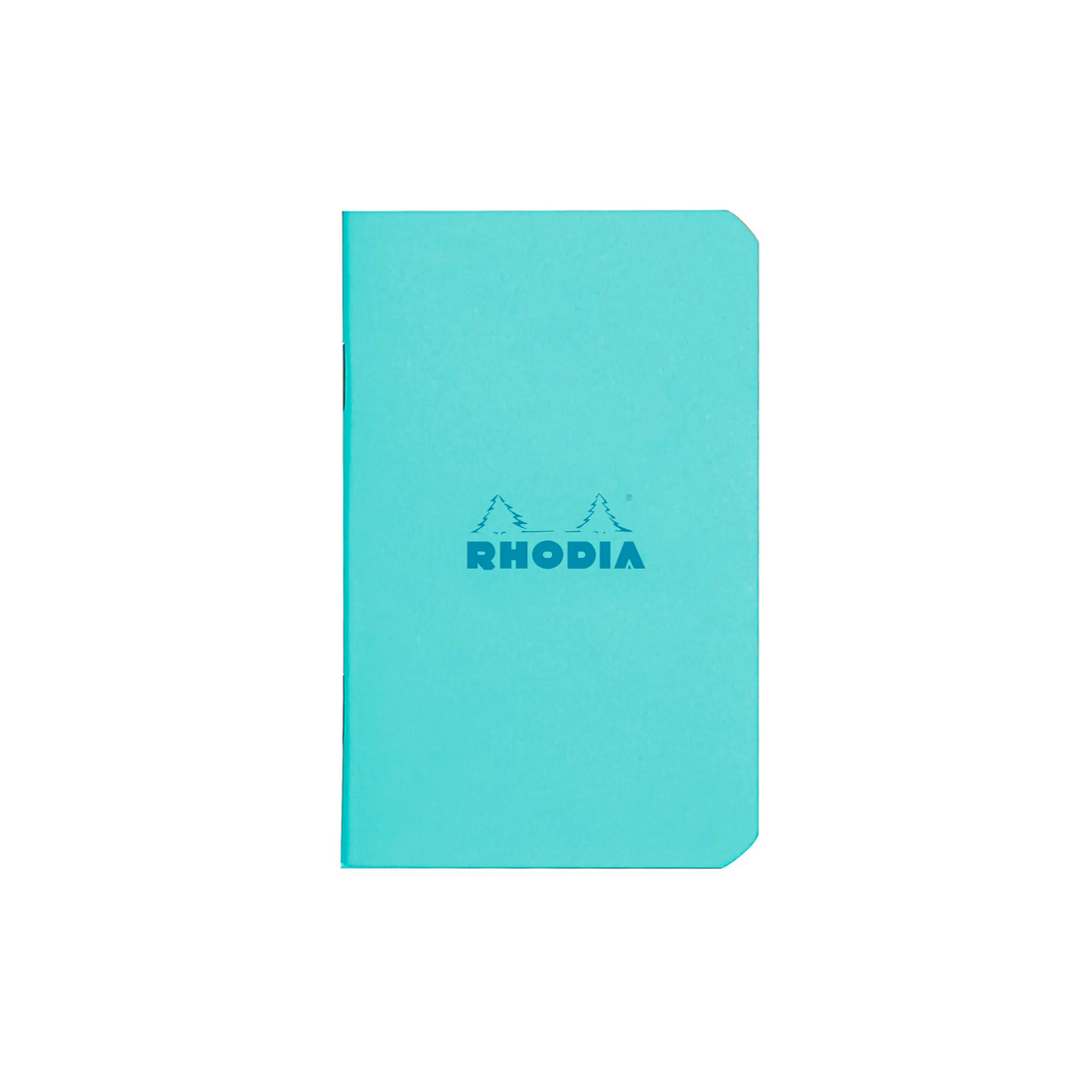 Carnet de notes Rhodia Couleurs ligné Azur piqûre 160 pages 7,5 x 12cm