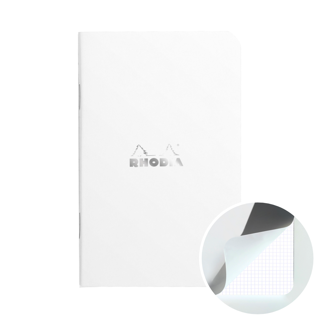 Carnet agrafé 5/5 -blanc- A7. 48 pages (7.5x12cm) RHODIA