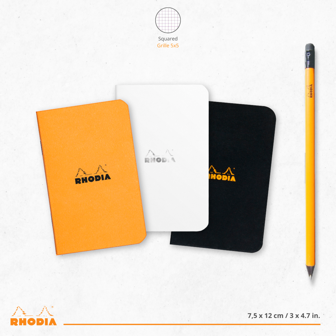 Cahier Agrafé 5/5 3X4,75 Noir RHODIA