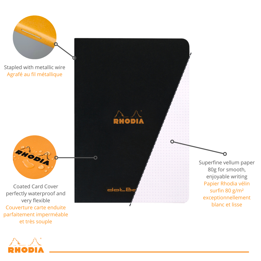 Cahier  Dot 8,25X11,75 Noir RHODIA