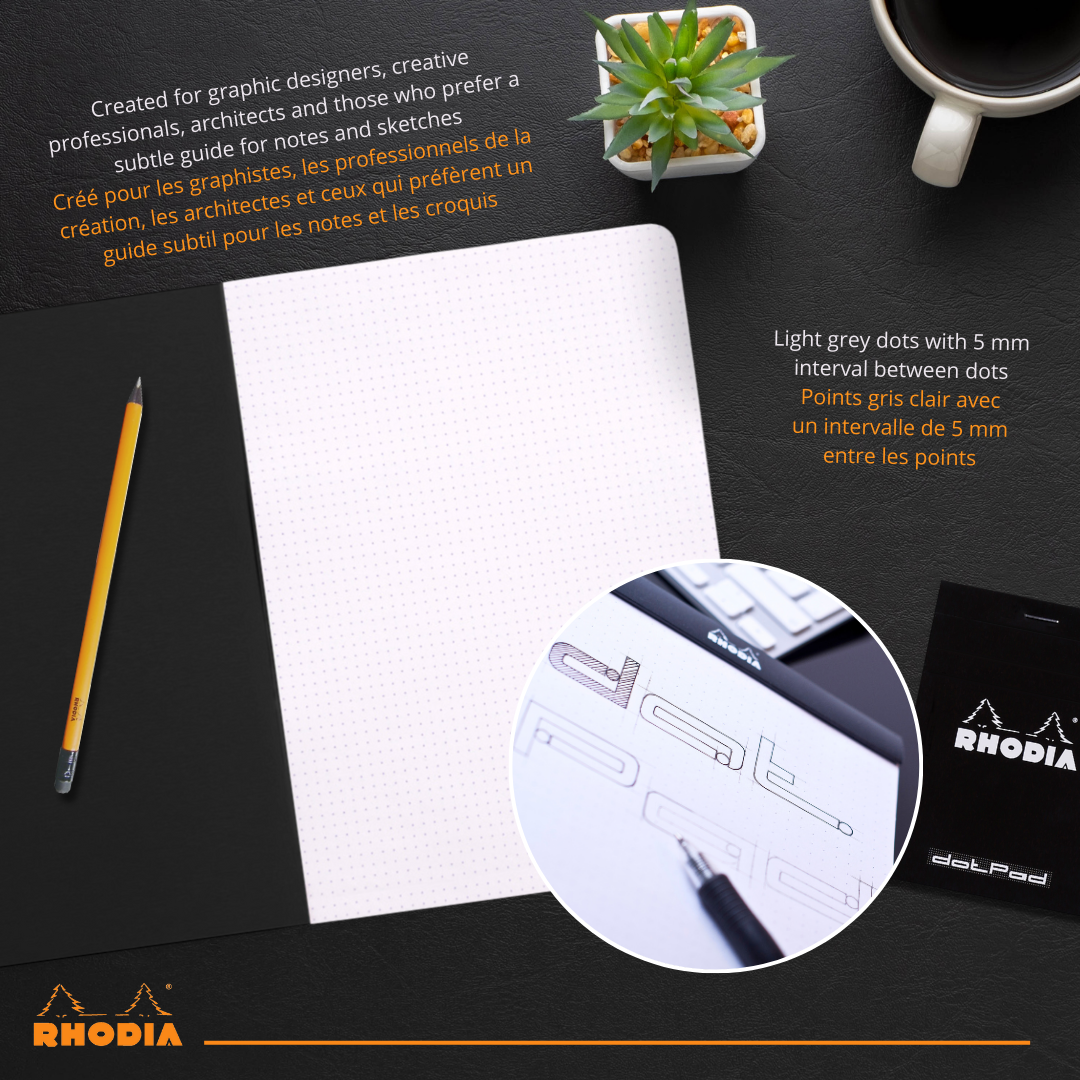 Cahier  Dot 8,25X11,75 Noir RHODIA